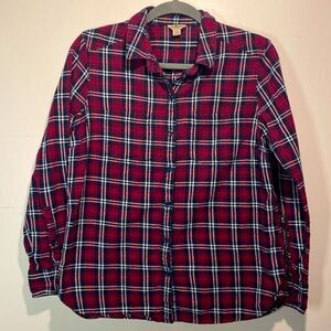 Woolrich- 100% Cotton Plaid Flannel Full Button Down Long Sleeve- Size L